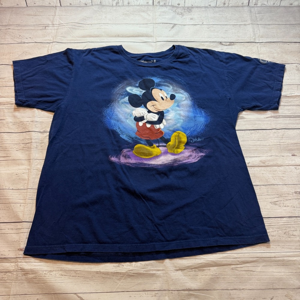 Disney Store Mickey Mouse Shirt Signed Jim Valeri Graphic Tee Men's Sizeโ XXL